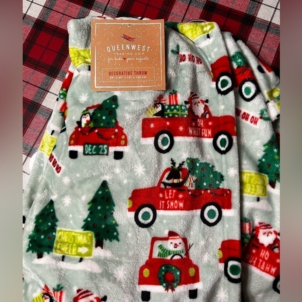 𝅺CHRISTMAS Holiday Velour Throw NWT 🌲